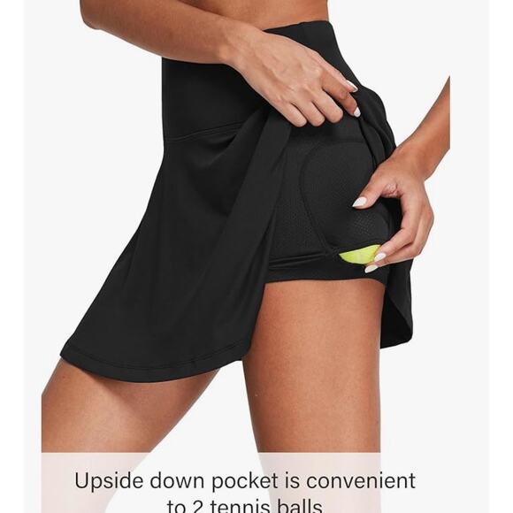 BALEAF Tennis Skirts High Waisted Tummy Control Pleated with Shorts Pockets - Picture 4 of 4